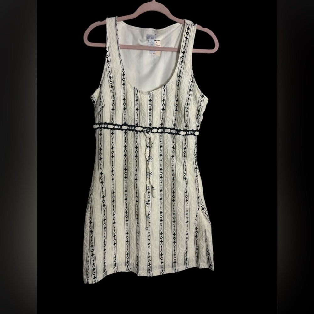 Striped Black and White Sleeveless Dress